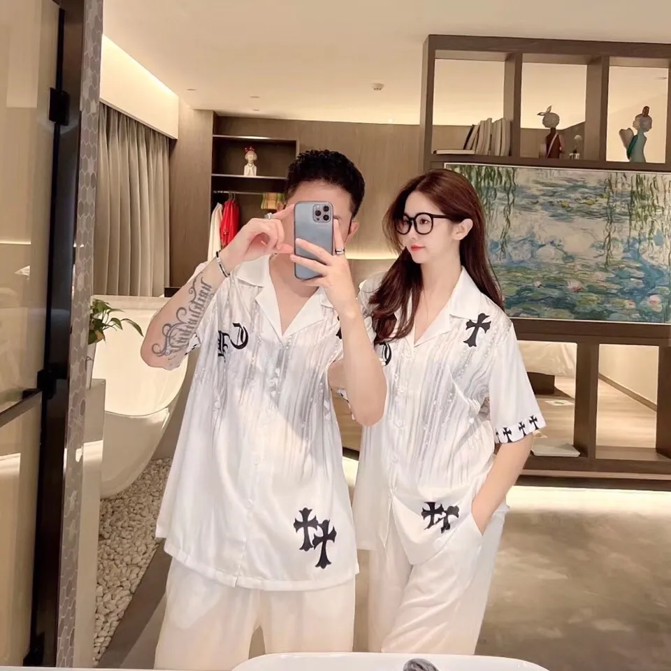🅿️340 2024 CHROME HEARTS home wear, high-definition Korean silk fabric, skin-friendly, soft and comfortable, couple model M～XXXL